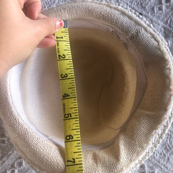 Vintage Straw Panama Hat with Flowers Union Made USA Cottagecore Garden - Picture 7 of 11